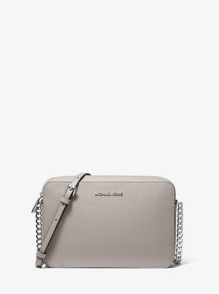 Michael Kors - Jet Set Large Saffiano Leather Crossbody Bag, Enlèvement ou Envoi, Neuf, Gris, Sac à main