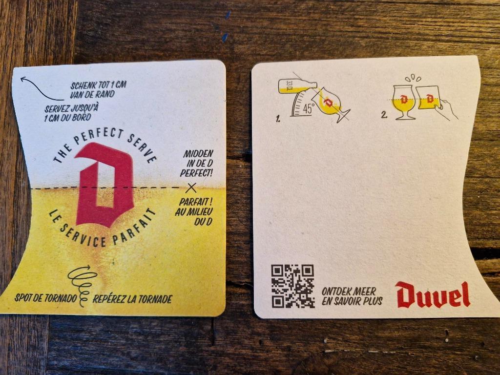 2 DUVEL BIERKAARTJES 45 THE PERFECT SERVE, Ophalen of Verzenden, Nieuw, Viltje(s), Duvel