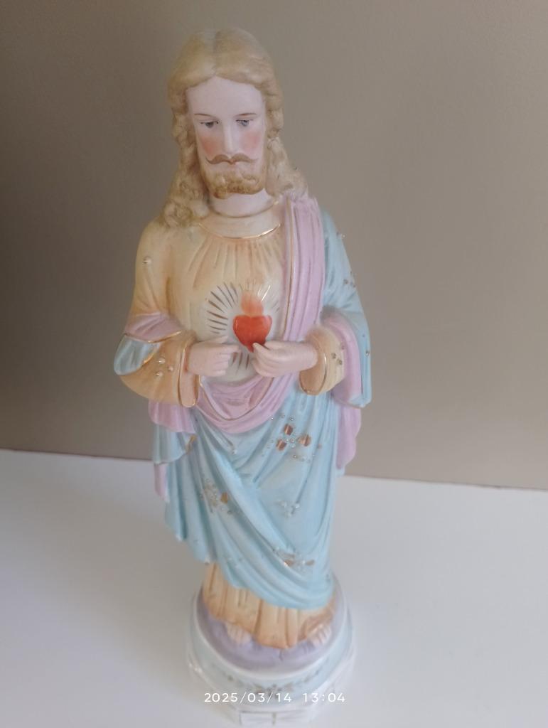 Statue de Jésus, porcelaine ancienne, très bon état, 27 cm d, Enlèvement ou Envoi