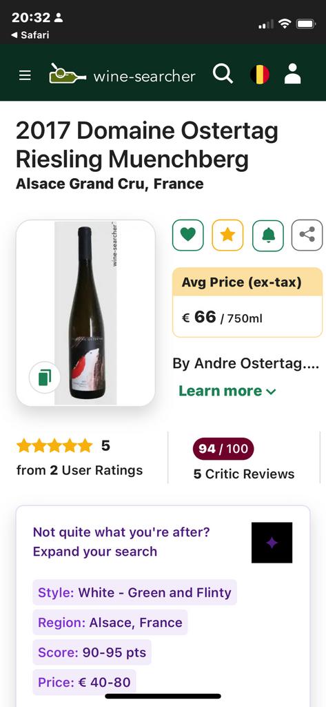Alsace grand cru Muenchberg, Ophalen, Frankrijk, Vol, Witte wijn