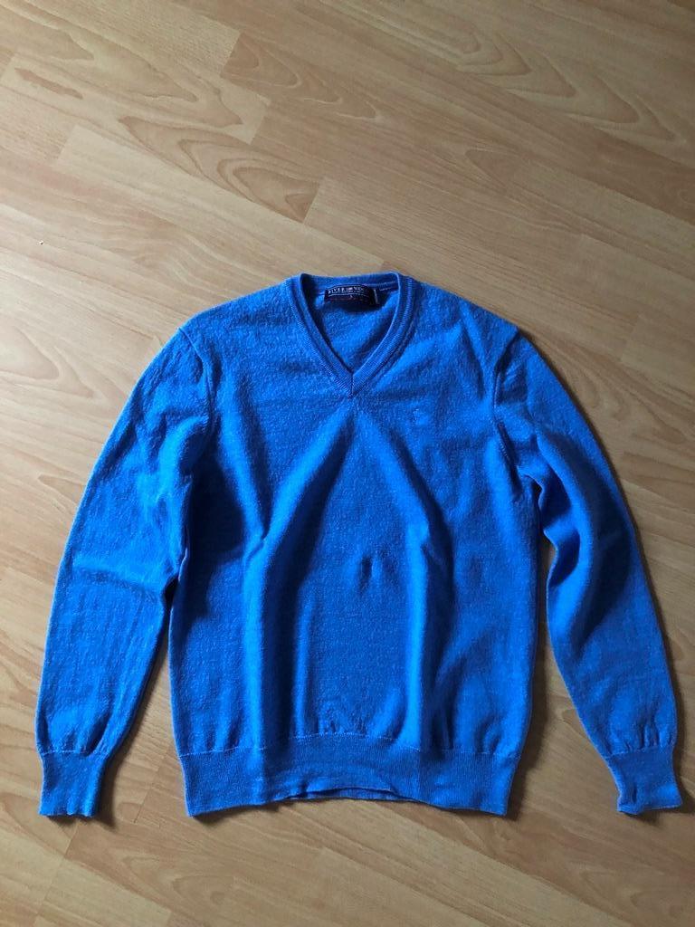 Pull bleu River Woods col en v, Vêtements | Hommes, Pulls & Vestes, Enlèvement ou Envoi, Comme neuf, Bleu, River Woods