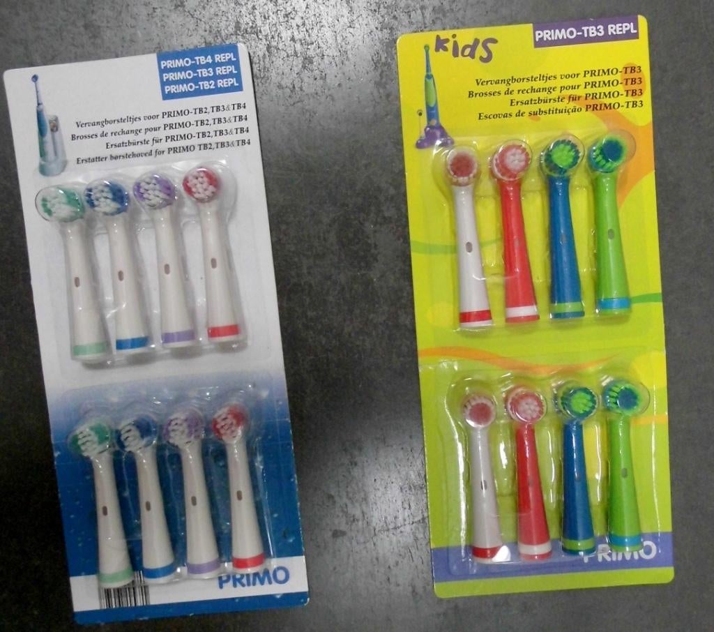 16 PRIMO TB2/TB3/TB4 NIEUWE vervangende borstels, Handtassen en Accessoires, Uiterlijk | Mondverzorging, Ophalen of Verzenden