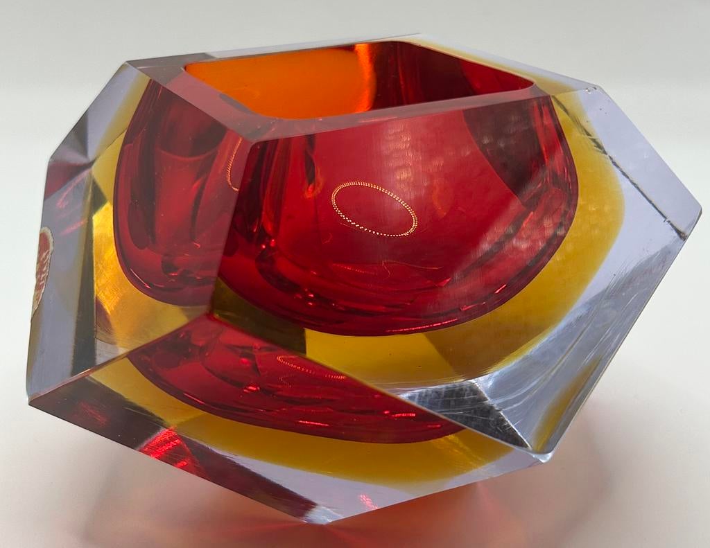 Murano XXL facet sommerso schaal Flavio Poli, Ophalen of Verzenden