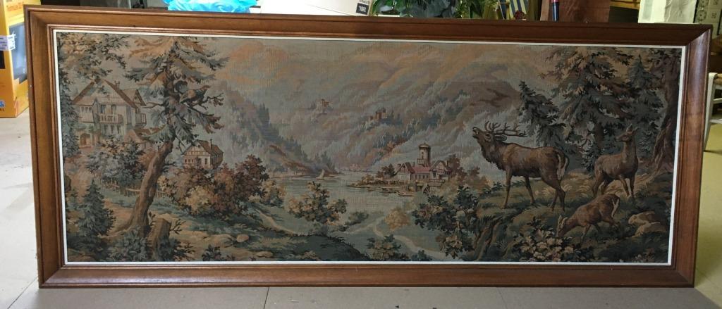 Schilderij in stoffen doek, Antiek en Kunst, Ophalen