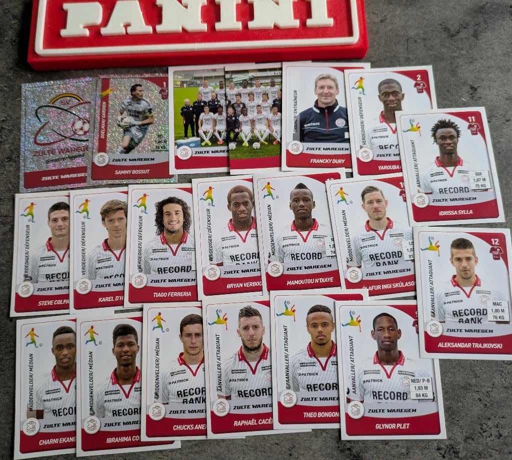 Panini FOOTBALL 2015 20 STICKERS  ZULTE WAREGEM VOETBAL, Ophalen of Verzenden, Nieuw