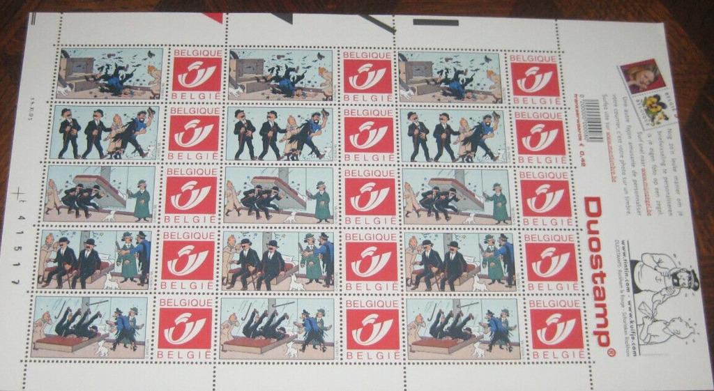 duostamps Tintin / Kuifje, Enlèvement ou Envoi