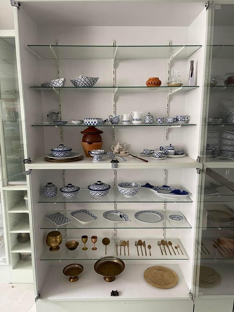 Thais servies in klassiek blauw ananas motief, Huis en Inrichting, Ophalen, Nieuw, Compleet servies