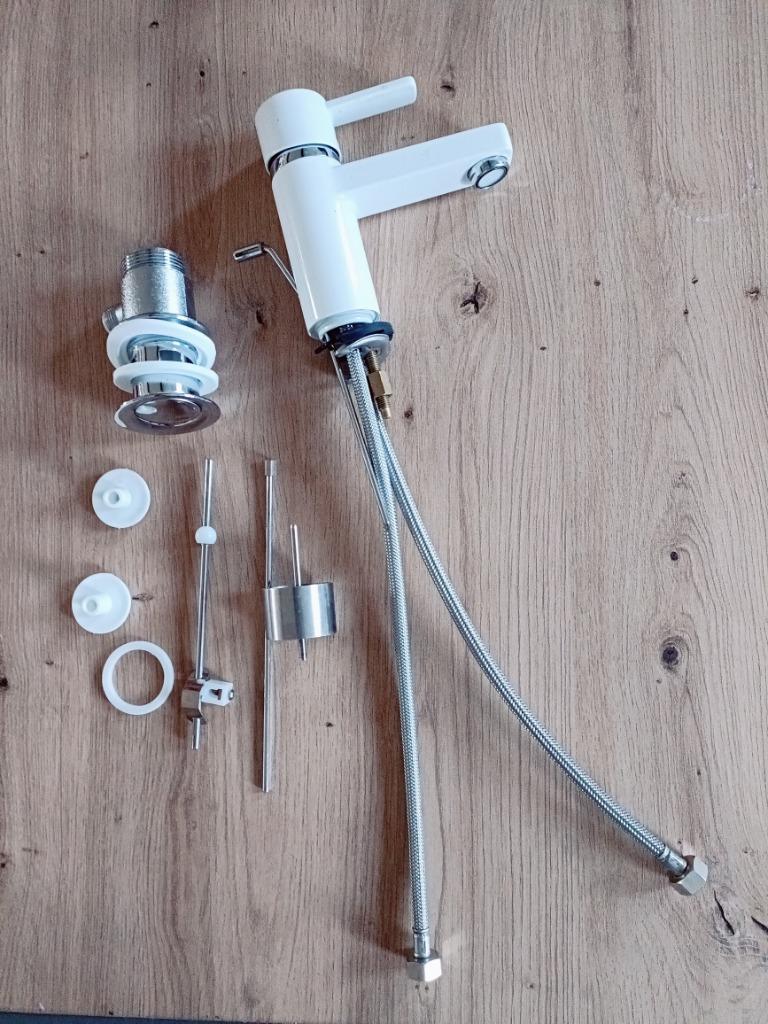 Mitigeur blanc, Bricolage & Construction, Sanitaire, Neuf, Robinet, Chrome, Enlèvement ou Envoi