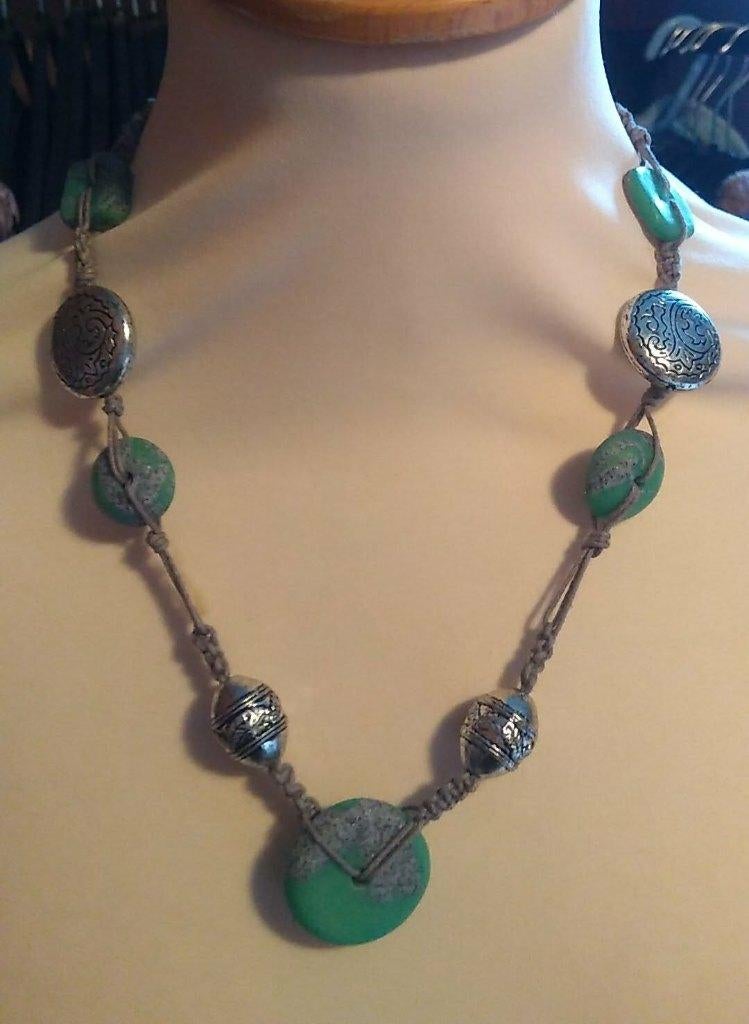 ketting groen, Bijoux, Sacs & Beauté, Enlèvement ou Envoi, Vert