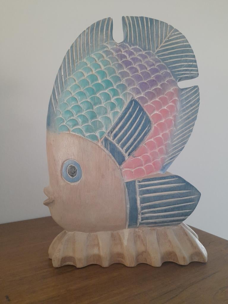 Decoratieve houten vis, Ophalen of Verzenden, Zo goed als nieuw