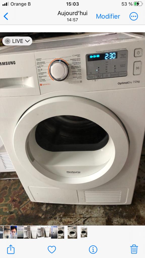 Sèche-linge énergétique Samsung, Enlèvement