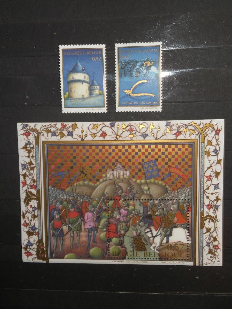 3088-3089+BL96 Guldensporenslag - Kortrijk, Postzegels en Munten, Ophalen of Verzenden, Postfris, Frankeerzegel