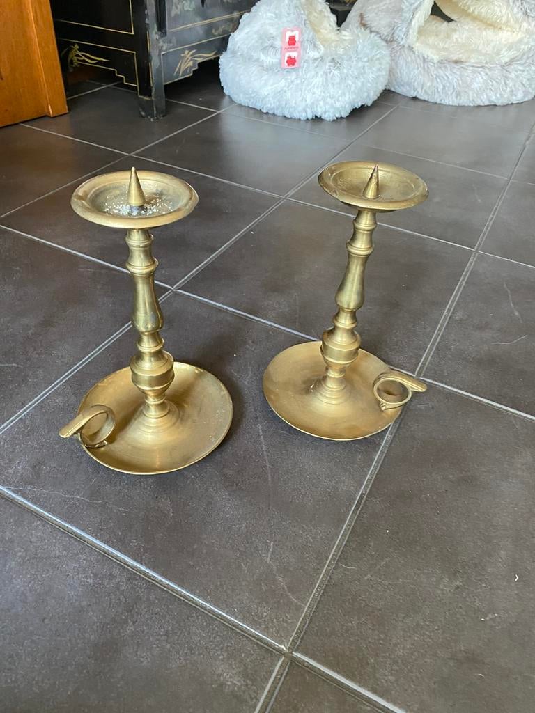 2 zware koperen kandelaars, Enlèvement ou Envoi
