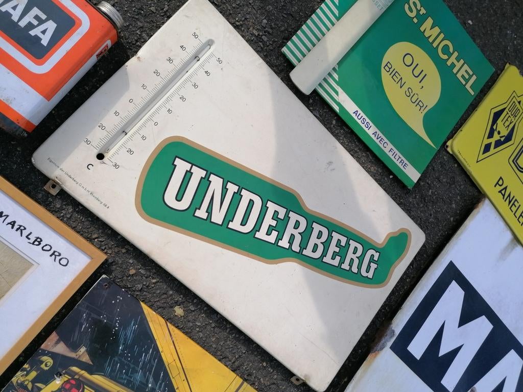 Plaque publicitaire en métal Underberg, Verzamelen, Ophalen of Verzenden