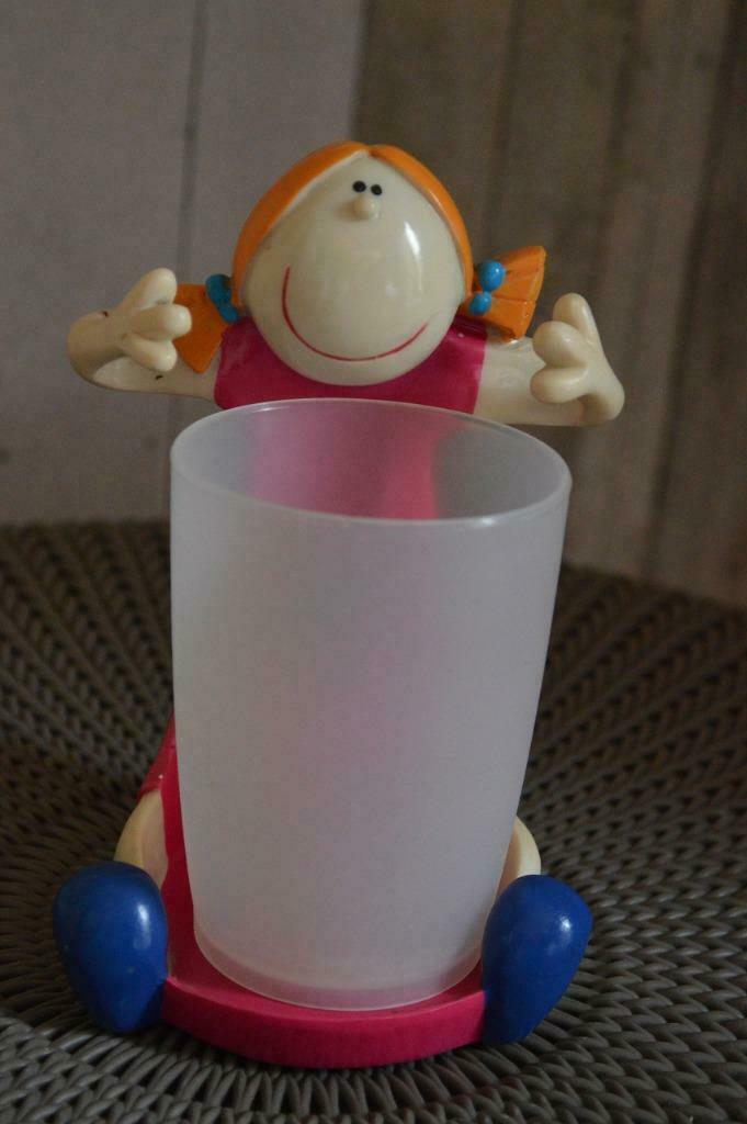 Tandenborstel beker met meisje hoogte 16 cm, Ophalen of Verzenden, Nieuw