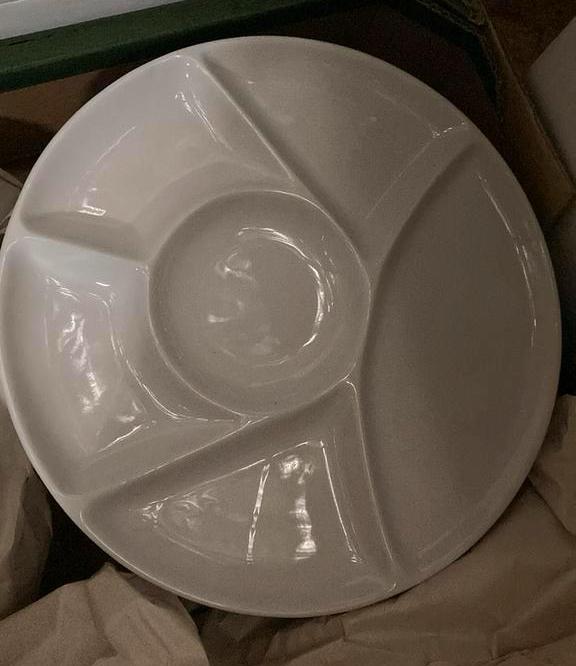 8 witte fondueborden, Enlèvement, Comme neuf, Assiettes(s)