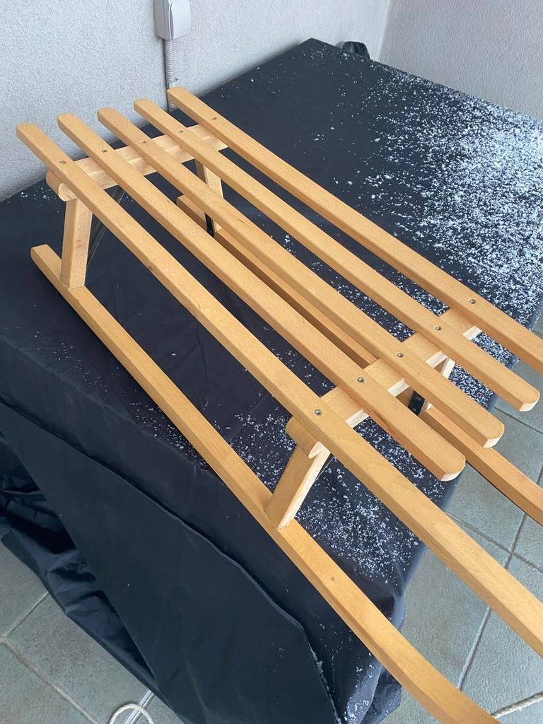 Luge en bois,1 mètre,renfort en métal, Ophalen, Zo goed als nieuw, Hout