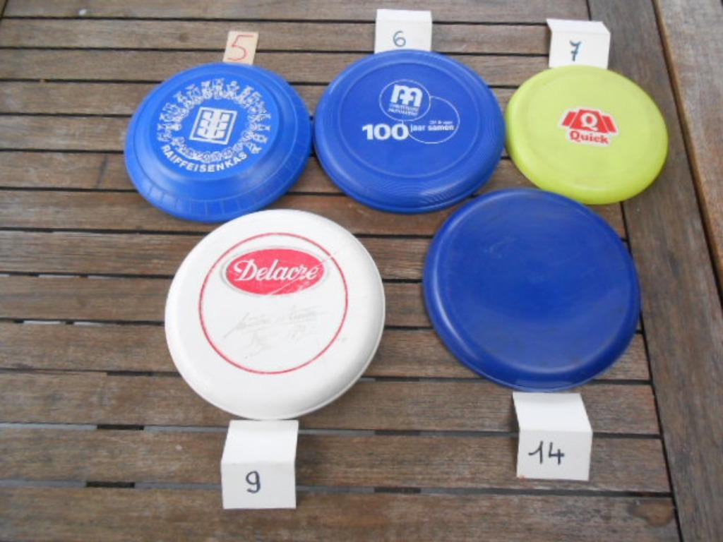 frisbee aantal: 5 stuks Raiffeisenkas - Delacre - Quick, Ophalen of Verzenden, Gebruikt