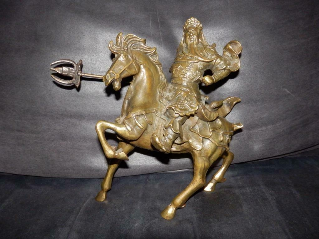 mooie koperen samoerai op paard, Ophalen of Verzenden, Koper