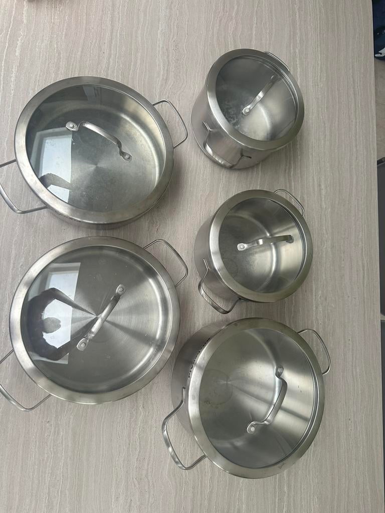 Kitchen aid kookpotten set, Huis en Inrichting, Keuken | Potten en Pannen, Zo goed als nieuw, Overige typen, Inox, Ophalen