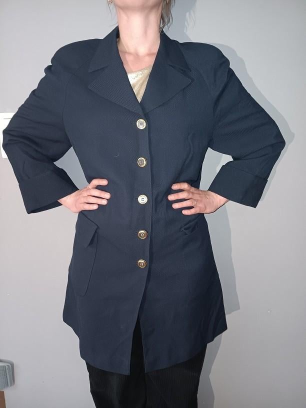 Donker blauwe vintage zomerjas Valentino, Vêtements | Femmes, Vestes | Été, Enlèvement ou Envoi, Comme neuf, Taille 42/44 (L)