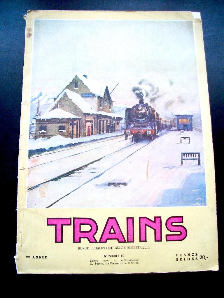 Belgische spoorwegen TRAINS magazine nr.10 oktober 1952 NMBS, Boeken, Ophalen of Verzenden, Gelezen, SNCB, Trein