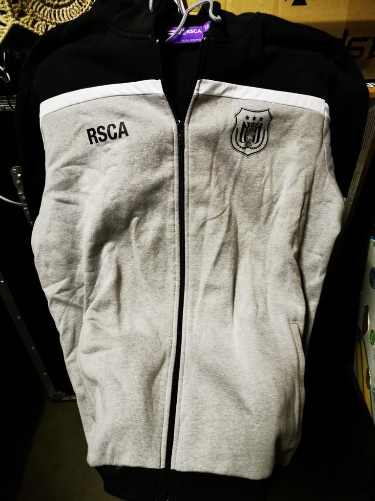 Sweat à capuche des supporters officiels du Rsca avec fermet, Gris, Enlèvement ou Envoi, Autres tailles, Anderlecht