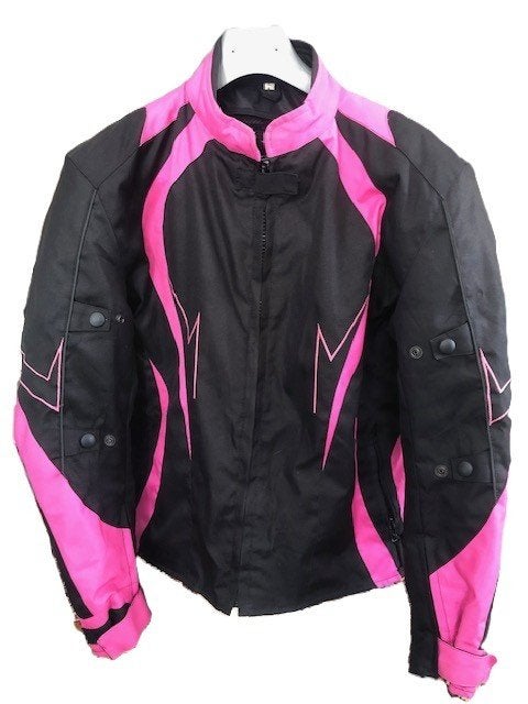 Motorjas voor dames maat L zwart en fuchsia, Motoren, Overige typen, Ophalen of Verzenden, Dames, Tweedehands