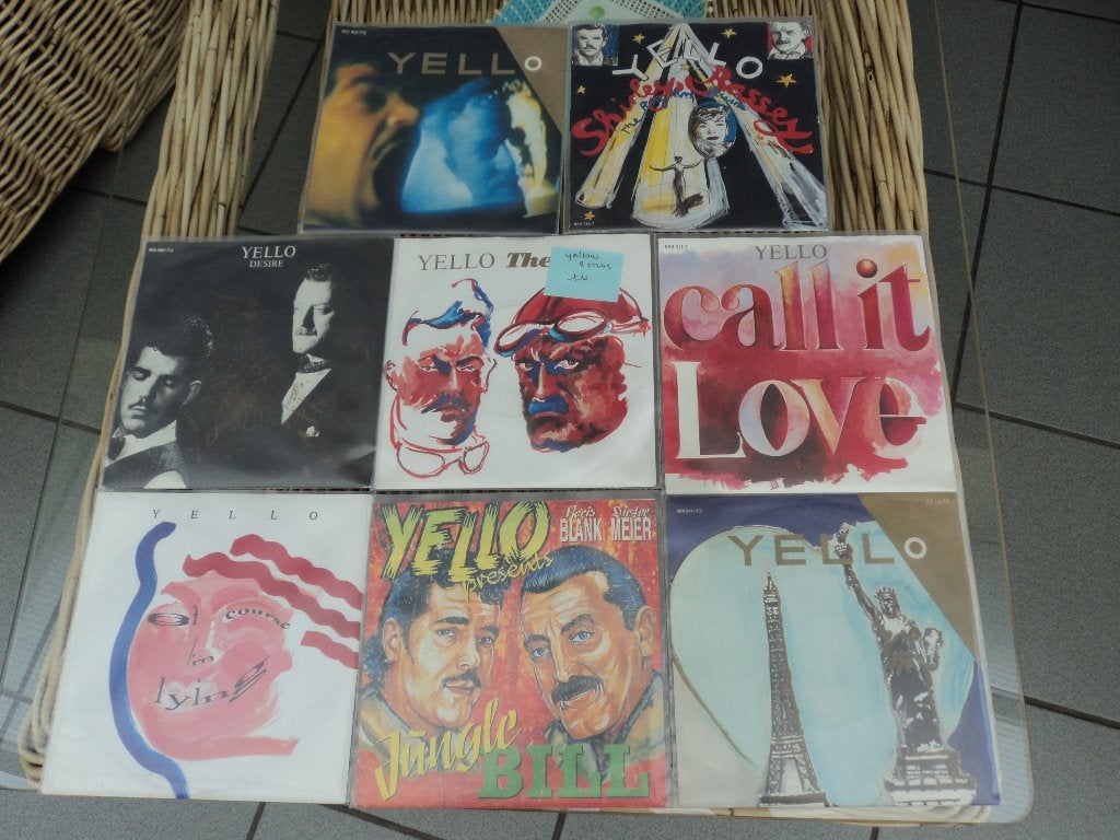 Yello lot van 8 singles voor 10 euro!, CD & DVD, Vinyles Singles, Enlèvement ou Envoi, 7 inch, Autres genres, Utilisé