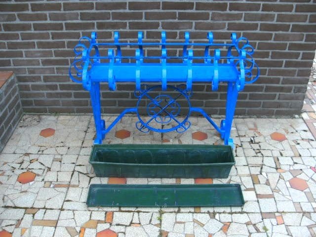 smeedijzeren bloembakhouder, Tuin en Terras, Ophalen, Gebruikt, Balkon, Metaal