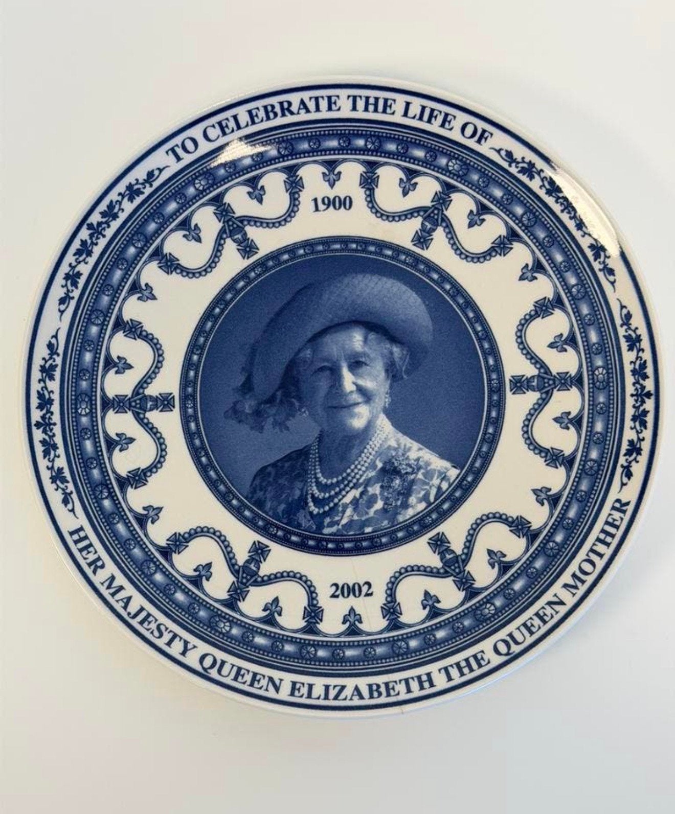Wedgwood Queen Elizabeth Gedenkbord Wandbord 1900-2002 bord, Ophalen of Verzenden