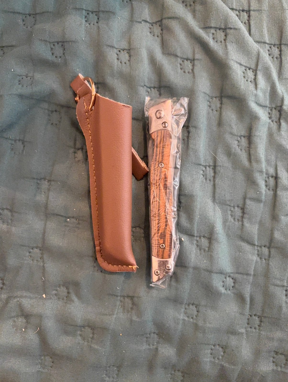 Couteau de poche avec étui en cuir, Antiquités & Art, Antiquités | Couverts, Enlèvement ou Envoi