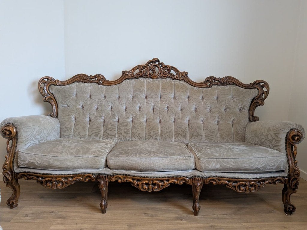 klassieke Louis XV-stijl driezitszetel, 200 à 250 cm, Banc droit, Bois, Enlèvement