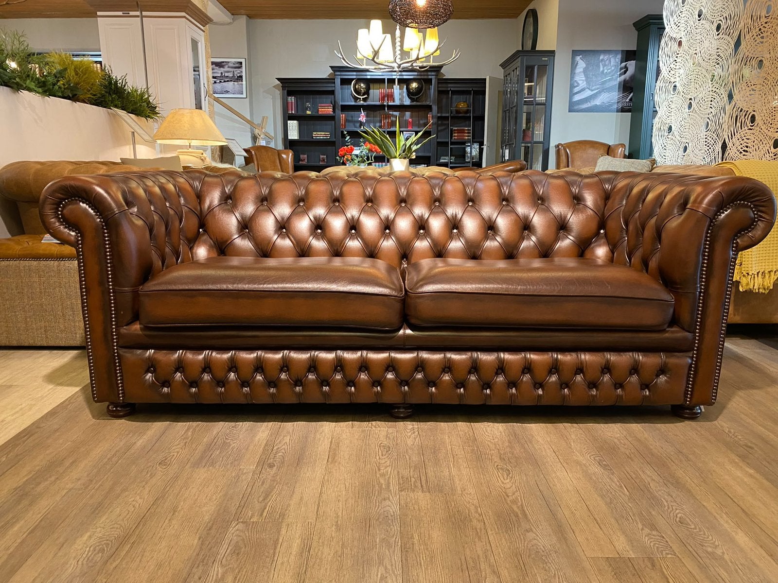 ORIGINELE SPRINGVALE CHESTERFIELD 3 ZITS BANK bruin, Ophalen of Verzenden