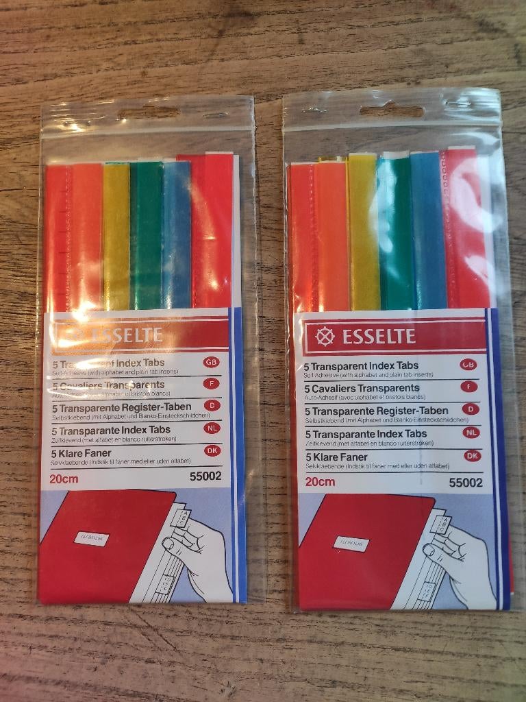 Esselte, transparante index tabs, Ophalen, Nieuw