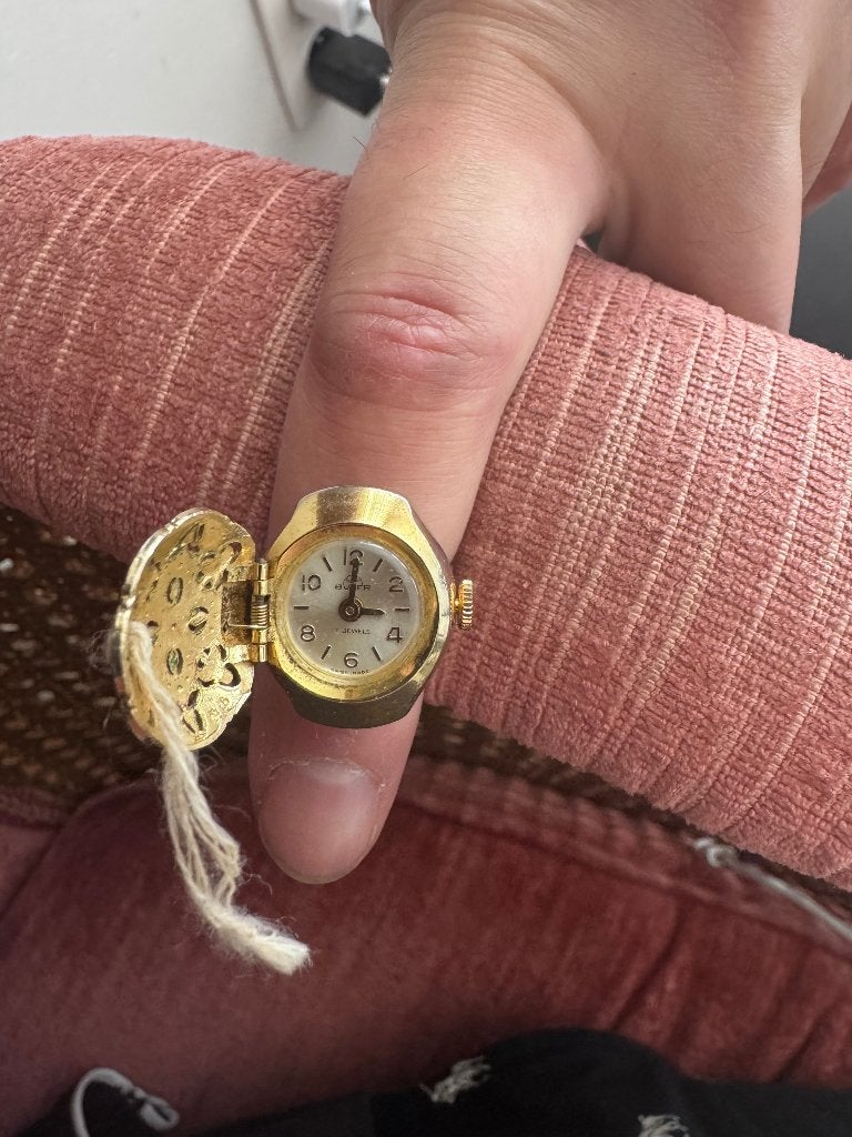 Finger horloge, Ophalen of Verzenden, Verguld