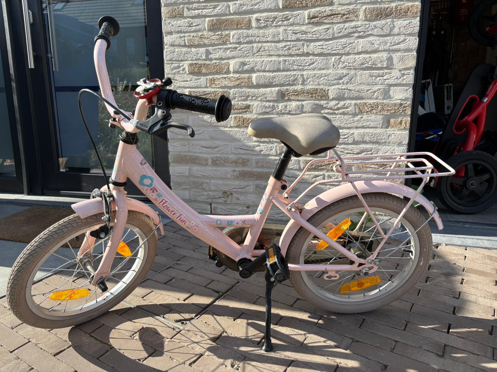 Kinderfiets roze flower fun, Enlèvement, Utilisé