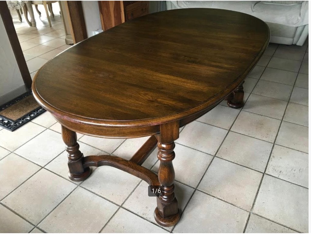 Eiken tafel met ev 6 stoel ( zie beschrijving), Maison & Meubles, Salles à manger complètes, Comme neuf, 4 à 6 chaises, Enlèvement