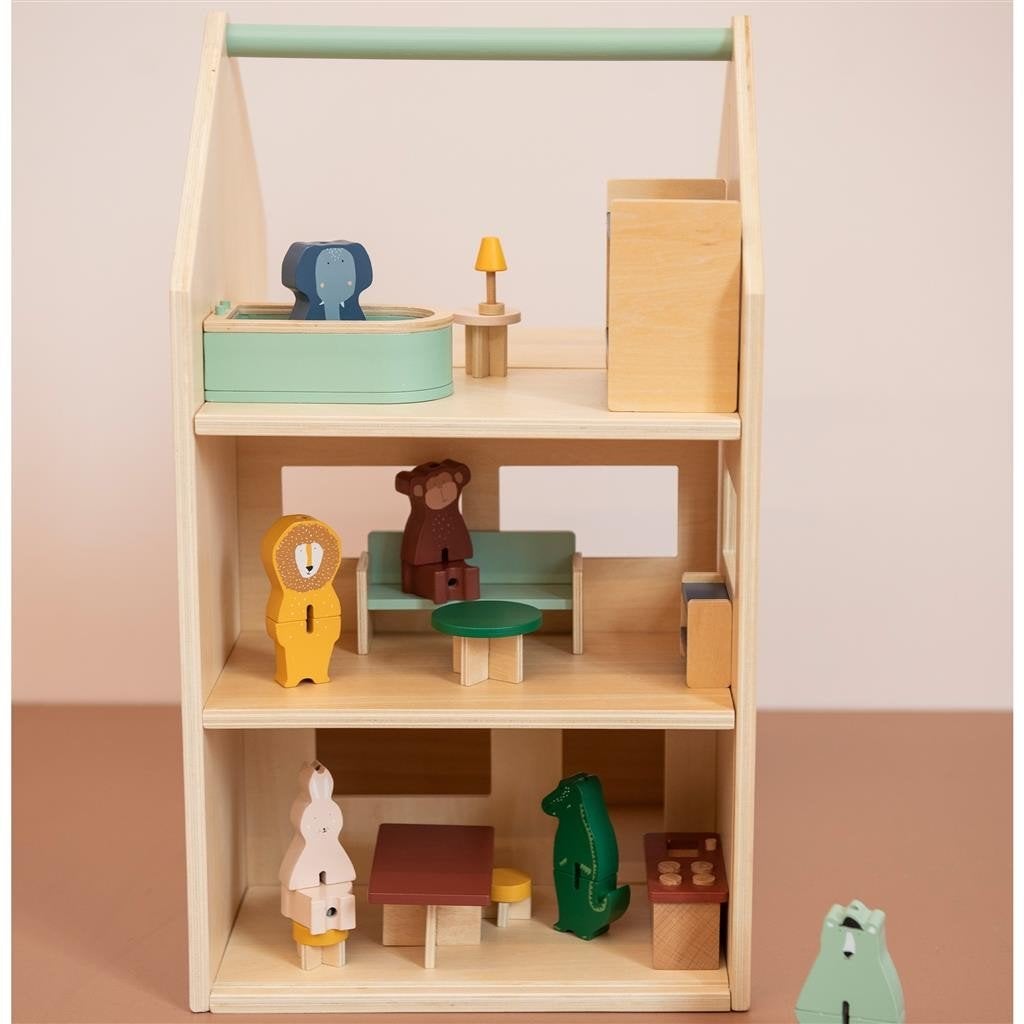 Trixie houten poppenhuis | Compleet, nieuwstaat, Ophalen, Poppenhuis