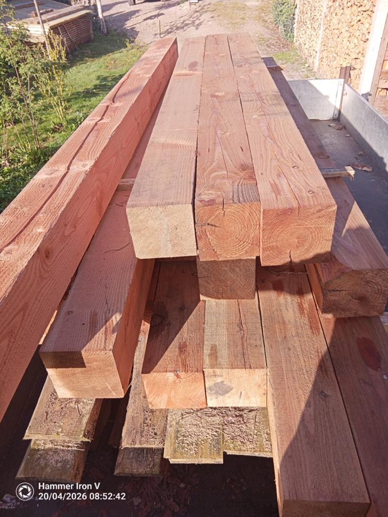 Massieve larix balken 14x14, Tuin en Terras, Ophalen, Balken