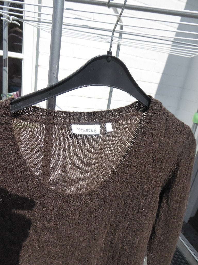 pull pour femme, Taille 42/44 (L), Enlèvement ou Envoi, Brun, Porté