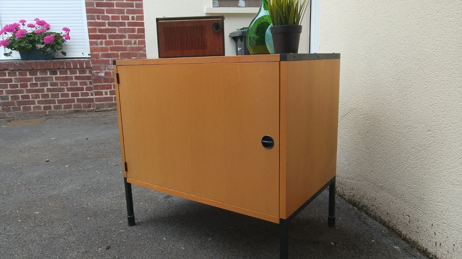 Buffet bas Pierre GUARICHE Meurop vintage moderniste 60's, Ophalen, Gebruikt, 50 tot 100 cm, Minder dan 100 cm