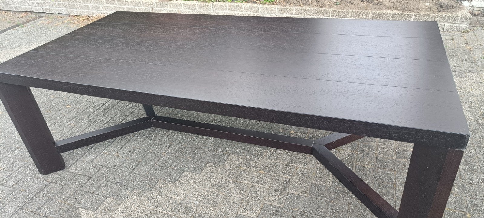 Gratis af te halen: grote eettafel voor 10 personen., Huis en Inrichting, Ophalen, Gebruikt