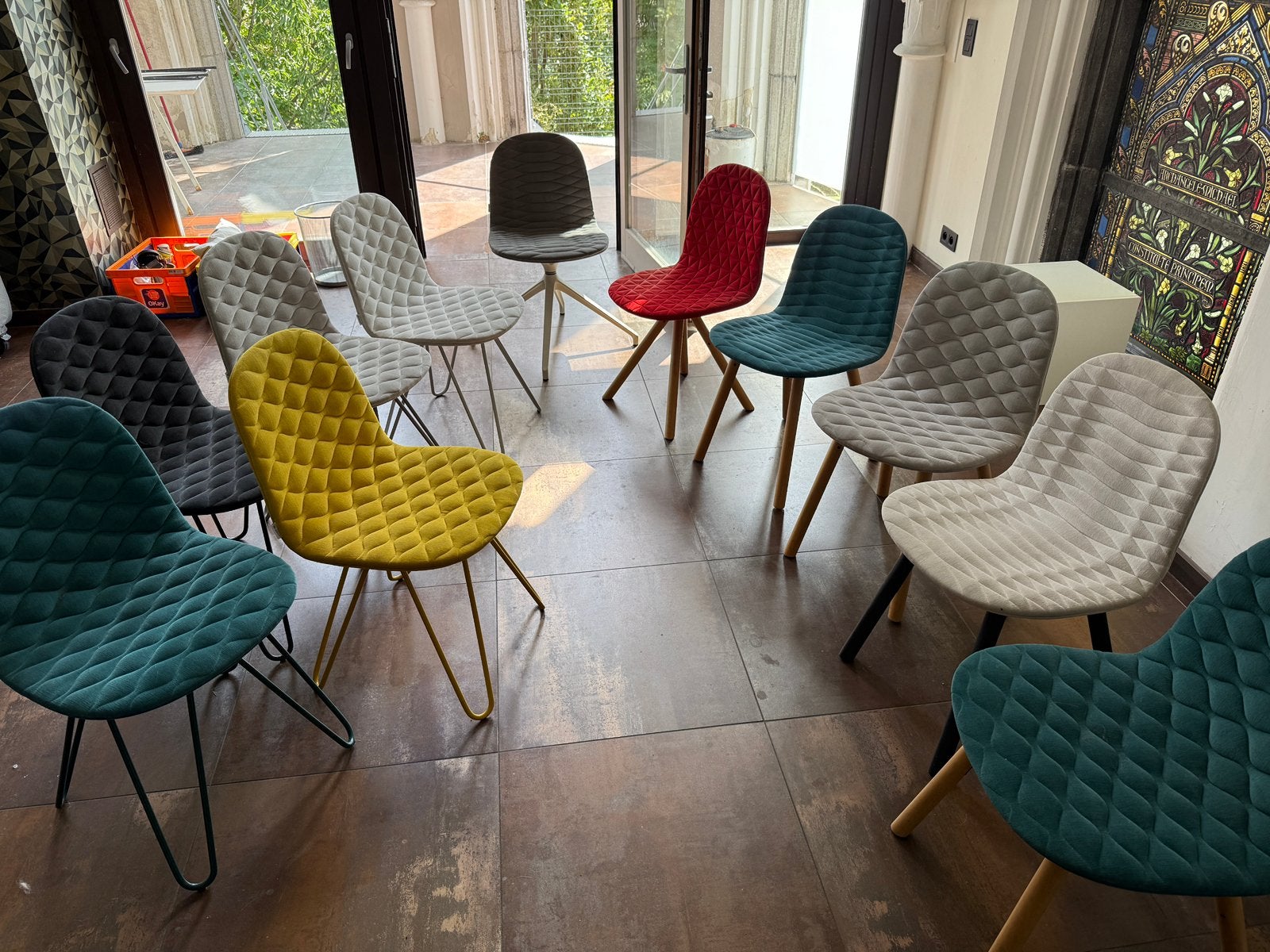 Lot de 11 chaises design SIXINCH, Maison & Meubles, Chaises, Enlèvement, Comme neuf, Bleu, Bois