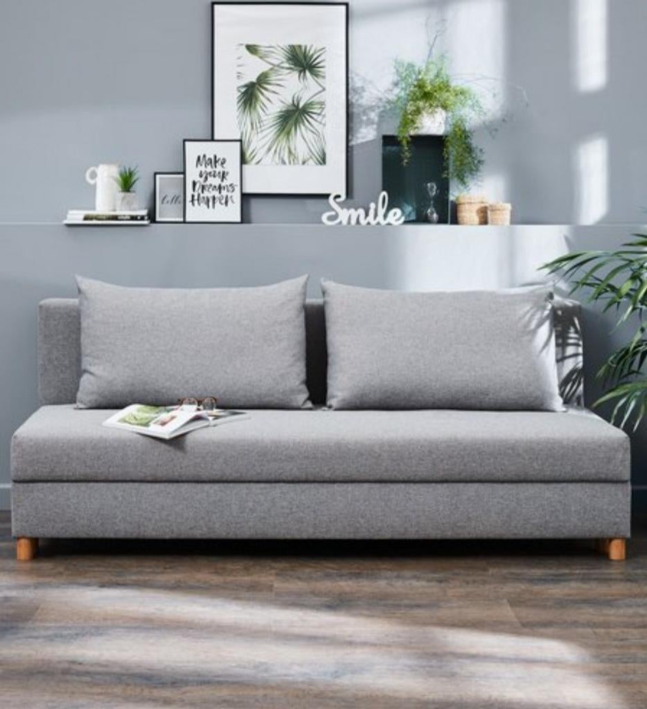 Bedbank kleur grijs perfecte staat, Huis en Inrichting, Slaapkamer | Slaapbanken, Ophalen, Grijs
