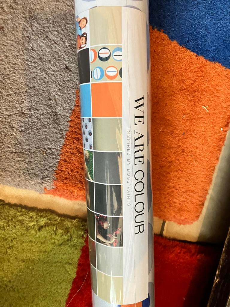 Behanpapier retro met lijm, Ophalen of Verzenden, 10 tot 25 m², Blauw, Retro