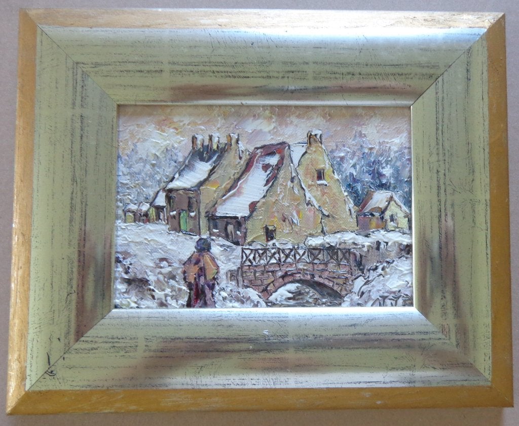 JEAN-JACQUES ROUSSEAU / 4 STUKS / OLIEVERF / 20x25cm / KADER, Ophalen of Verzenden, Olieverf, Doek