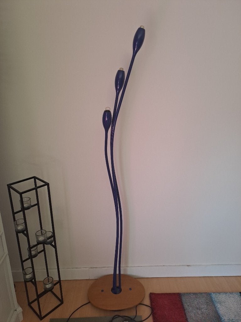 Staanlamp 3 armen blauw, Ophalen