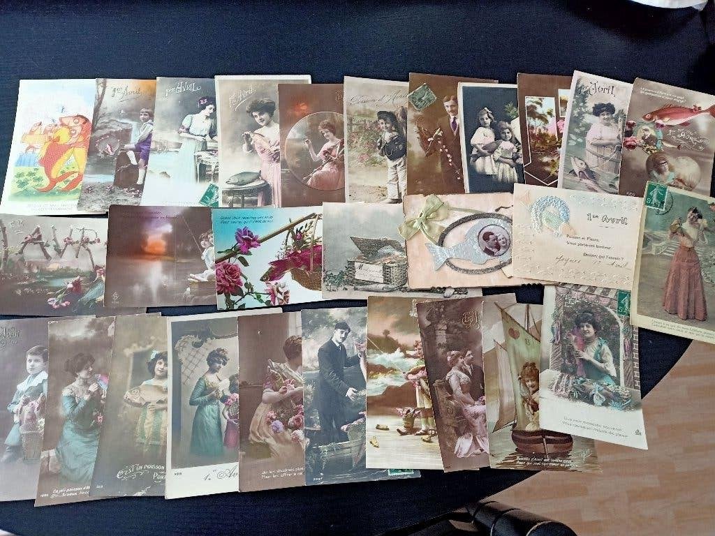 73 fantasie Pasen/ 1 april, Collections, Cartes postales | Thème, Enlèvement ou Envoi