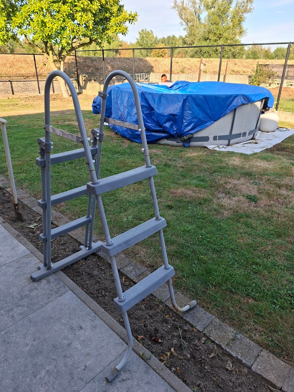 zwembad met alle toebehoren, Tuin en Terras, Zwembad-toebehoren, Ophalen, Afdekzeil